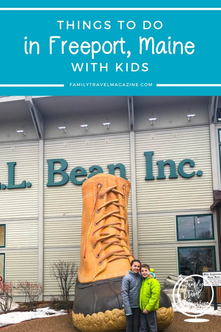 Kids in front of LLBean boot 
