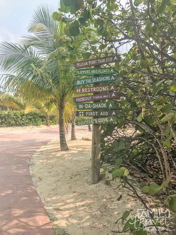 Direction signs at Castaway Cay 