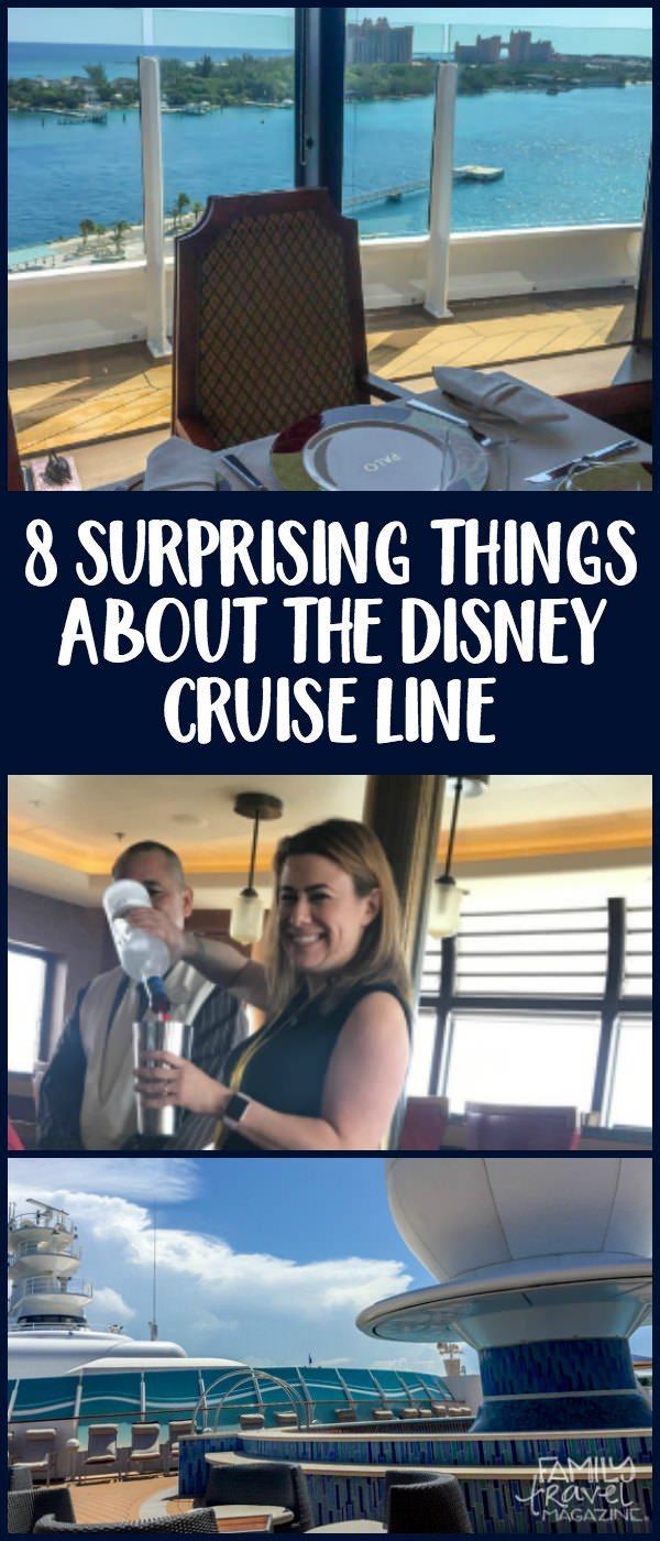 8 Surprising Things About the Disney Cruise Line, including fish extenders, fine dining, rotational dining, and on-board booking benefits.