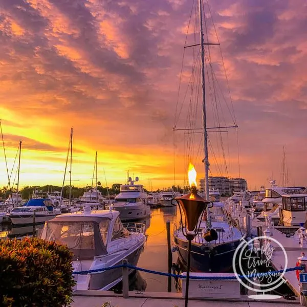 Sunset over harbor 