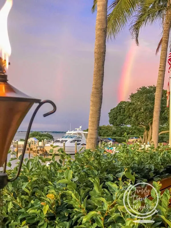 Rainbow over harbor 