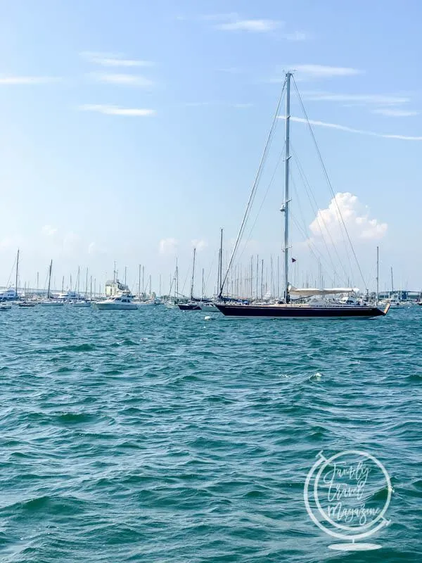 Newport RI sailboats in water 