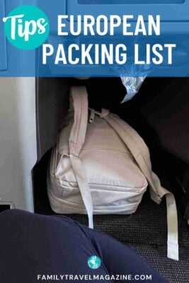 backpack under airplane seat