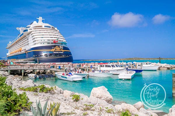 The Disney Fantasy docked at Castaway Cay 