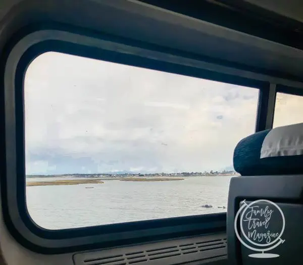 The view out of the Amtrak Downeaster