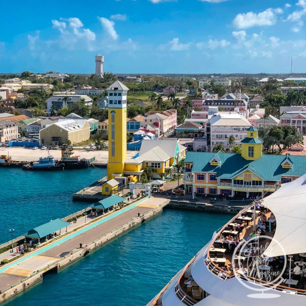 The cruise terminal in the Bahamas