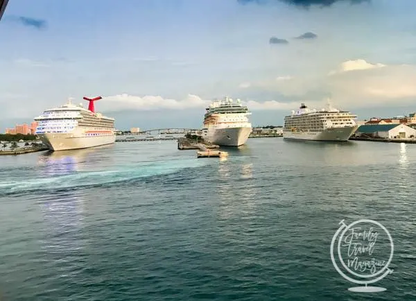 Cruise ships at a port