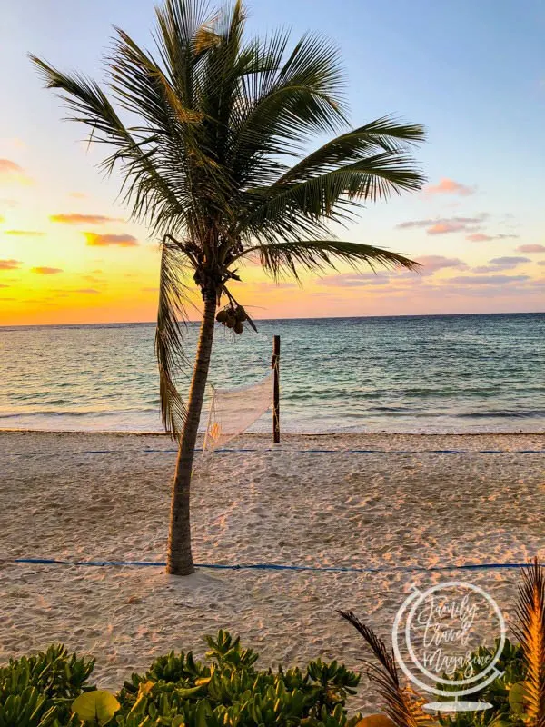 Akumal volleyball net on beach