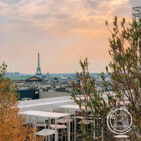 View of the Eiffel Tower from Galeries Lafayette.