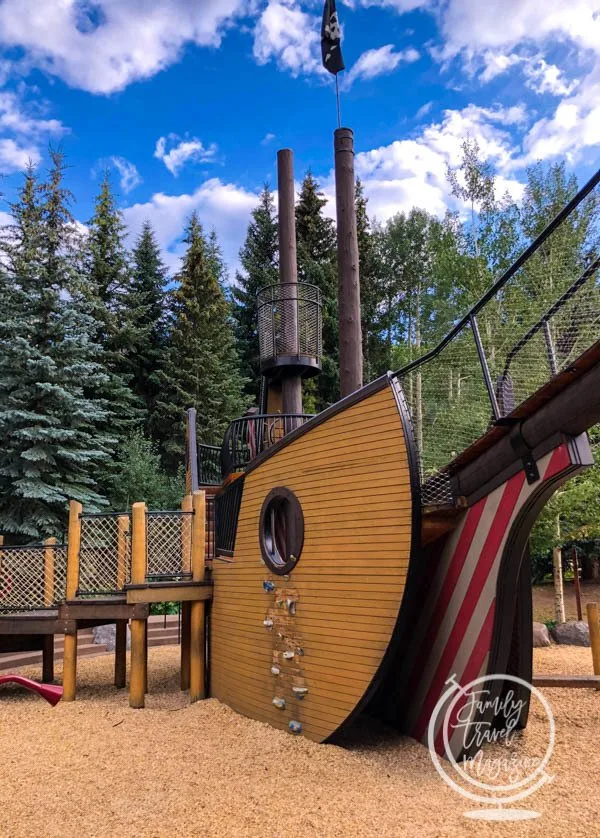 Vail Village pirate ship playground structure