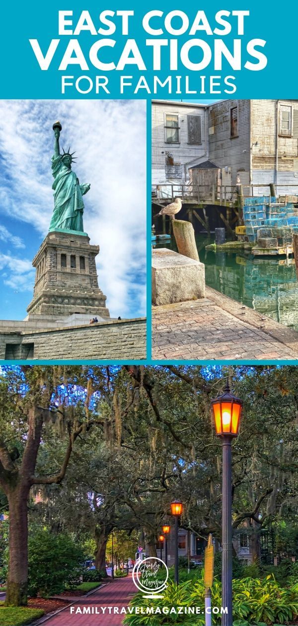 East coast vacations for families, including beach destinations, city destinations, and quaint towns. Includes activities, attractions, and more for families to do.