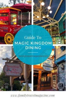 Popcorn cart, colorful walls inside restaurant, exterior of Columbia Harbour House, Sunshine Tree Terrace with orange bird