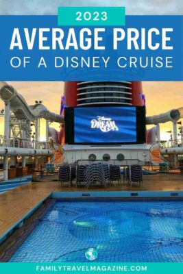 Disney Dream pool deck with large television screen