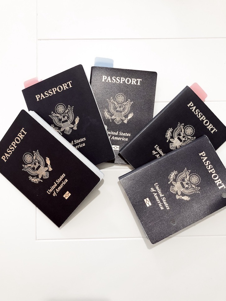 passports on a white background