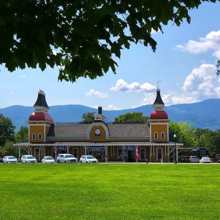 North Conway yellow railroad station