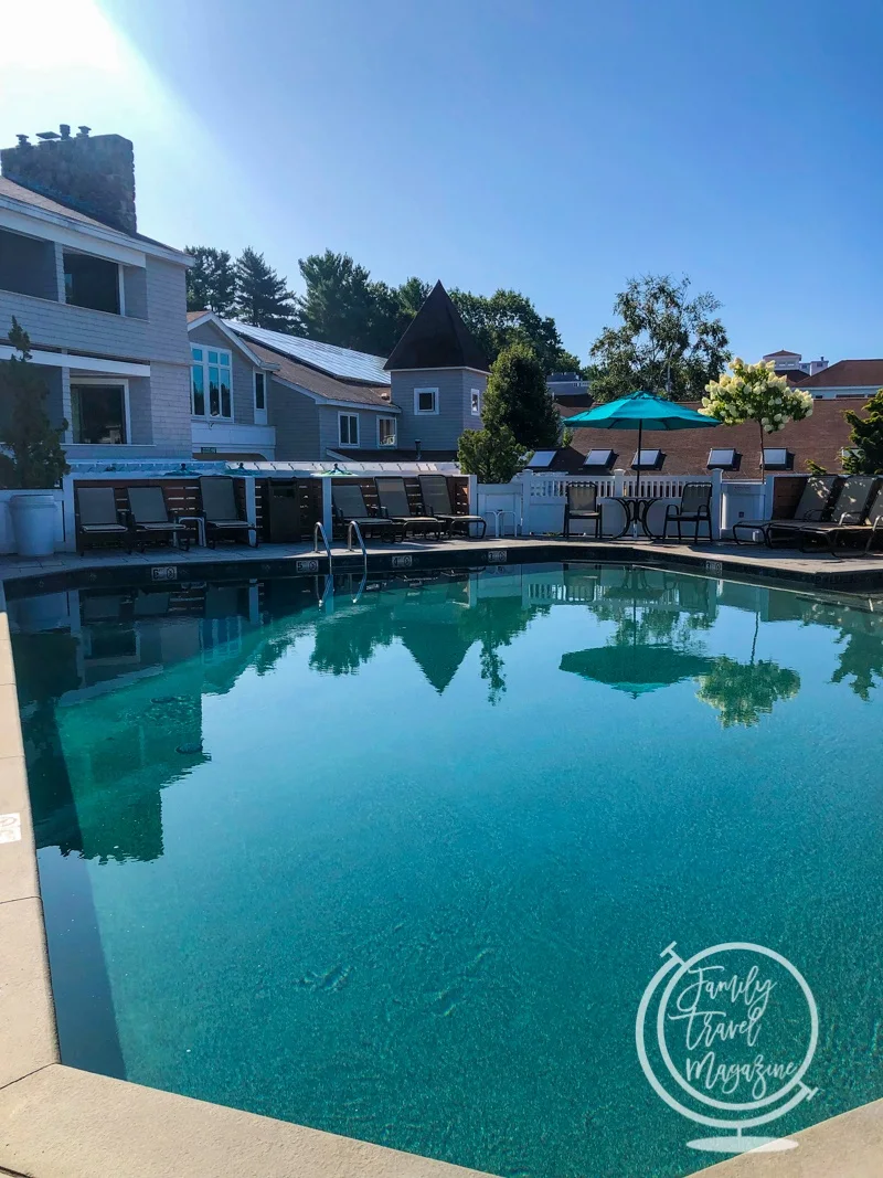 The outdoor pool at the Meadowmere Resort