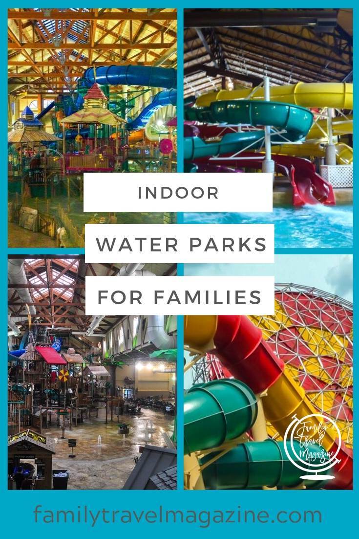 An overview of US indoor water parks for families including locations in Nashville, Wisconsin, Pennsylvania, and New Hampshire.