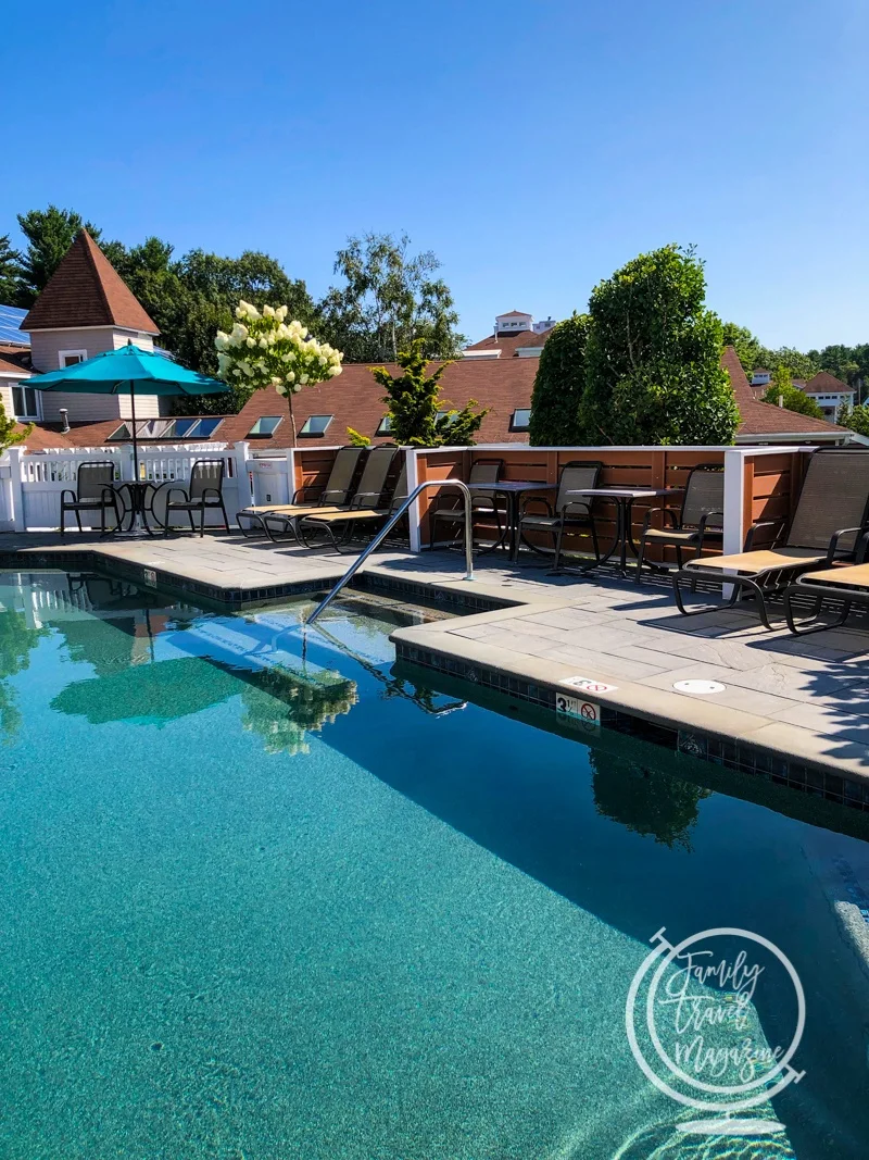 The outdoor pool at the Meadowmere Resort