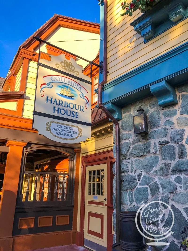 Columbia Harbour House sign on door 