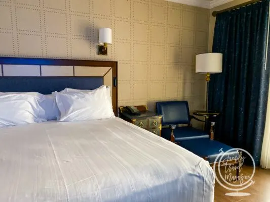 A king bed room at the Disney Yacht Club