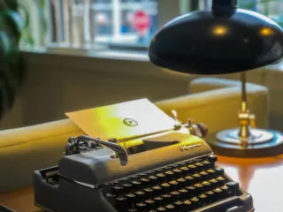 Manual typewriter in the lobby of the Press Hotel