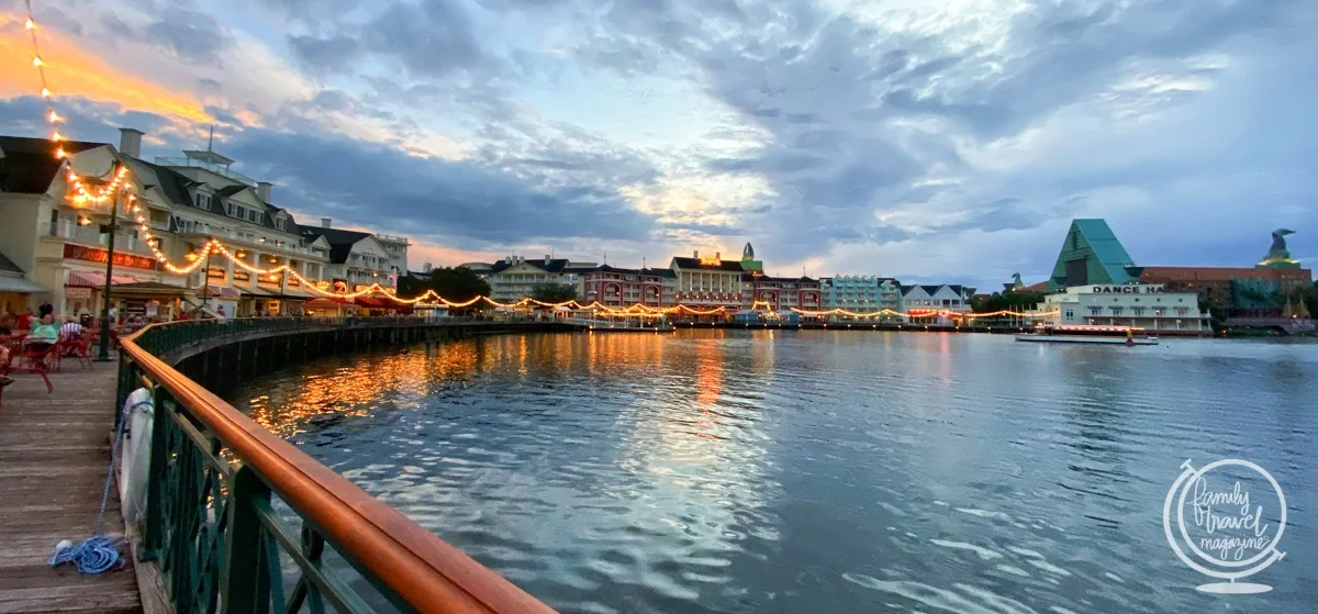 Disney boardwalk at Dusk