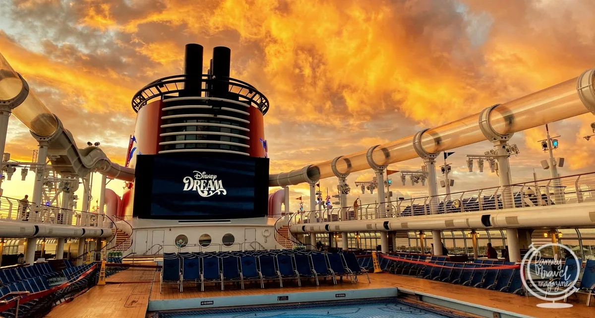 The Disney Dream at sunrise (how much does a Disney Cruise cost)