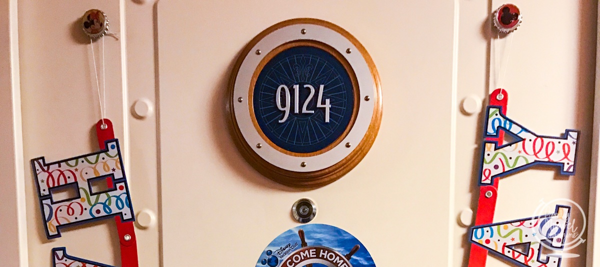 A Disney Cruise Line stateroom door