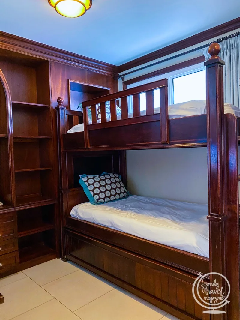 The bunk beds in the family suite at Beaches Turks and Caicos
