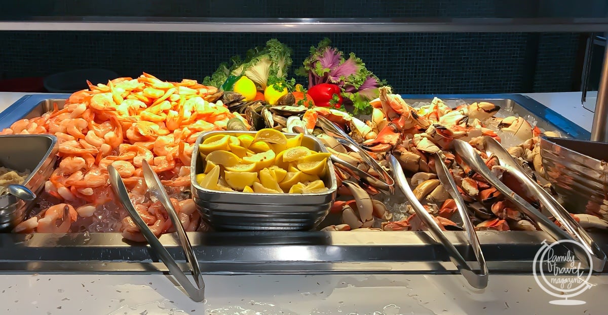 Seafood buffet at Cabanas restaurant on the Disney Dream