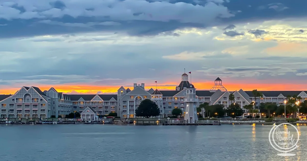 Disney Yacht and Beach Club at sunset