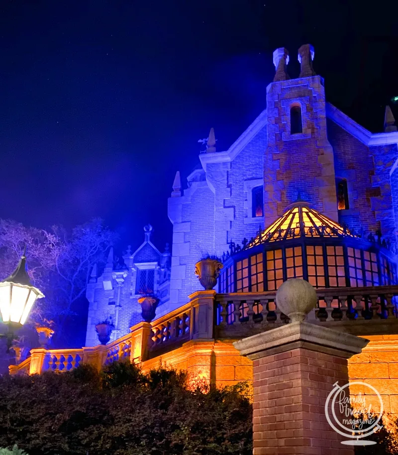 The Haunted Mansion at night