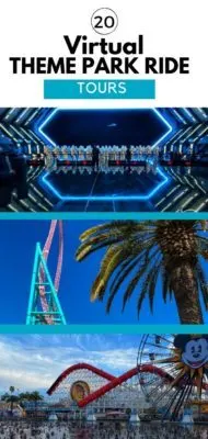 20 Virtual Theme Park Rides/POV Tours including rides at the Disney Parks, SeaWorld, Busch Gardens, Universal, and Knott's Berry Farm. 