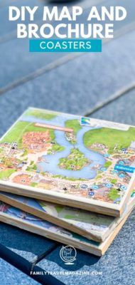 Use your old theme park and attraction maps and brochures for a fun DIY project to make coasters. 
