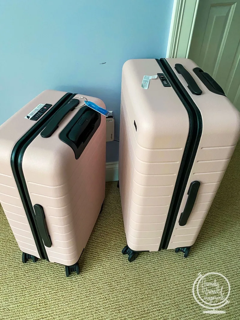 Two pink suitcases