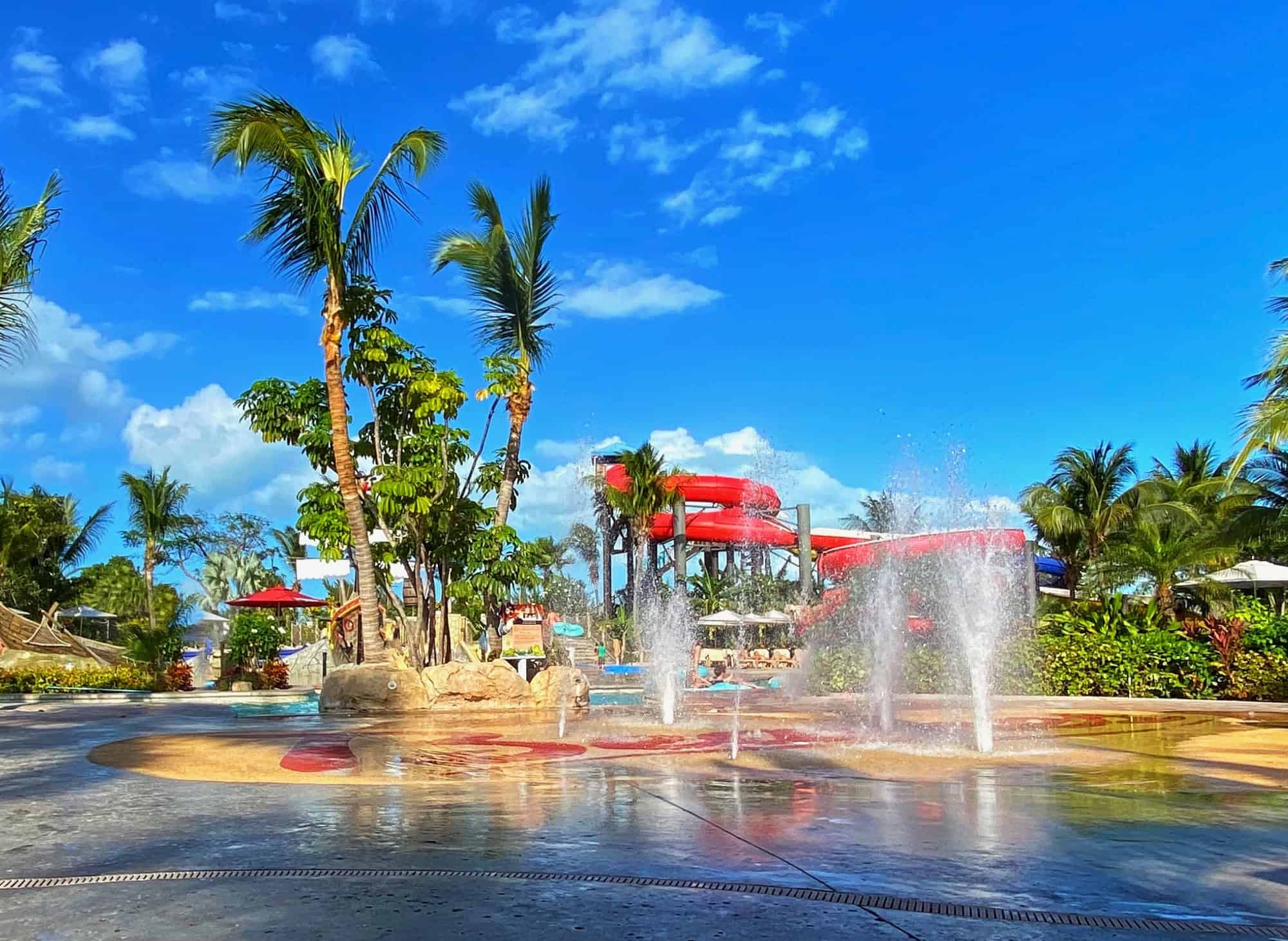 Splash pad and water slides at Beaches resort