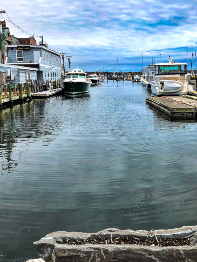 The Portland Maine waterfront with boats