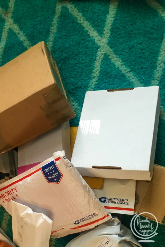packages on the floor