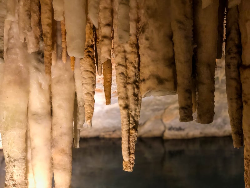 Close up of cave formations