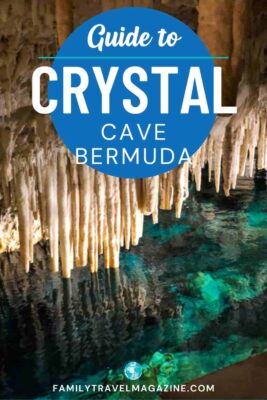 Rock formations over water in Crystal Cave Bermuda