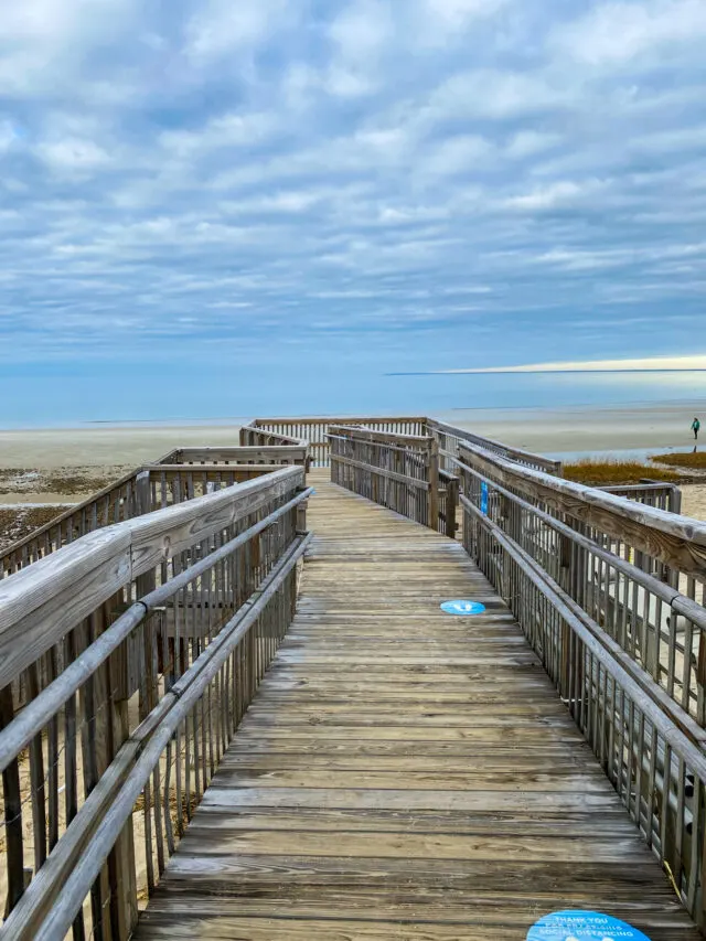 Long pier over beach