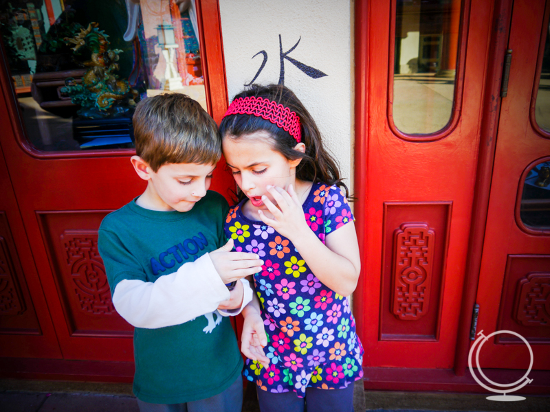 Kids at Disney With Phone