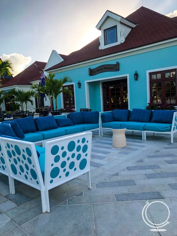 Couches outside of restaurant at Beaches Turks and Caicos French Village