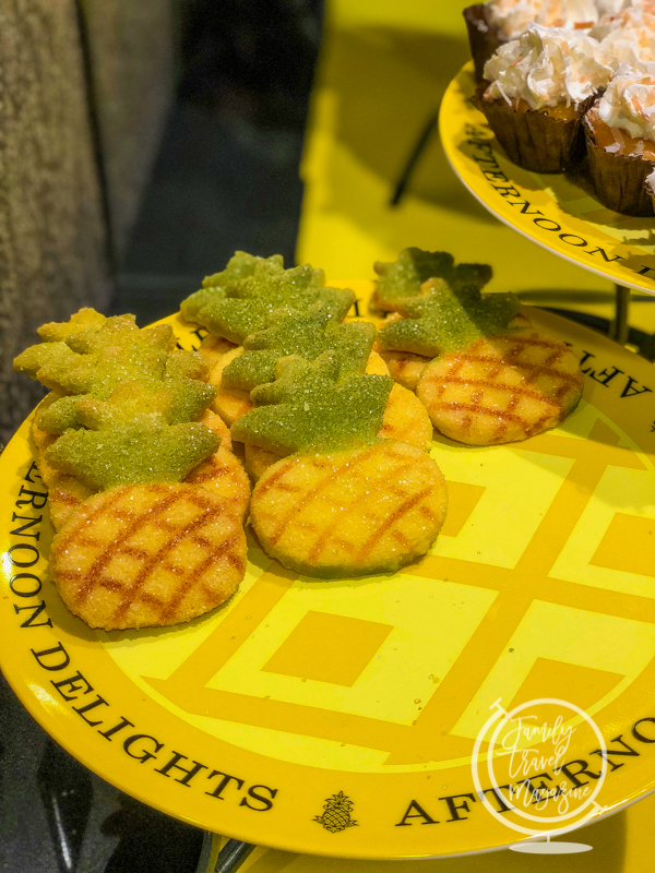 Pineapple cookies on yellow plate