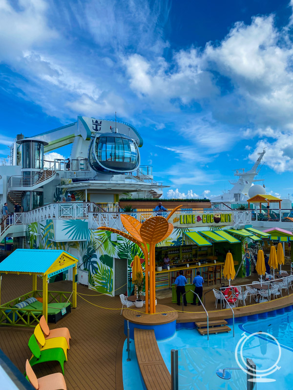The pool deck on the Odyssey of the Seas 