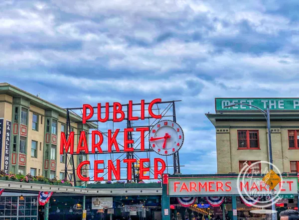 Sign advertising Public Market Center