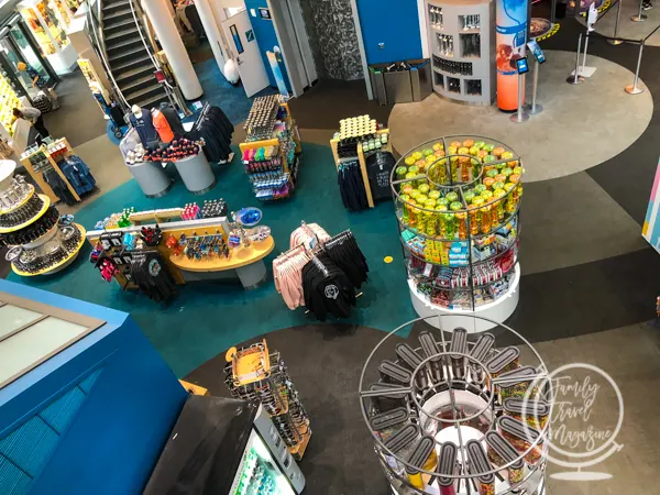 The gift shop at the Space Needle from above 