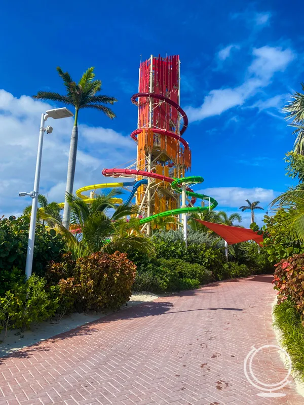 Daredevil Tower with a waterslide wrapped around