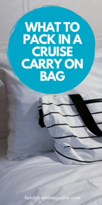 What to pack in your cruise carry on bag, which you'll use until your luggage is delivered to your stateroom. 