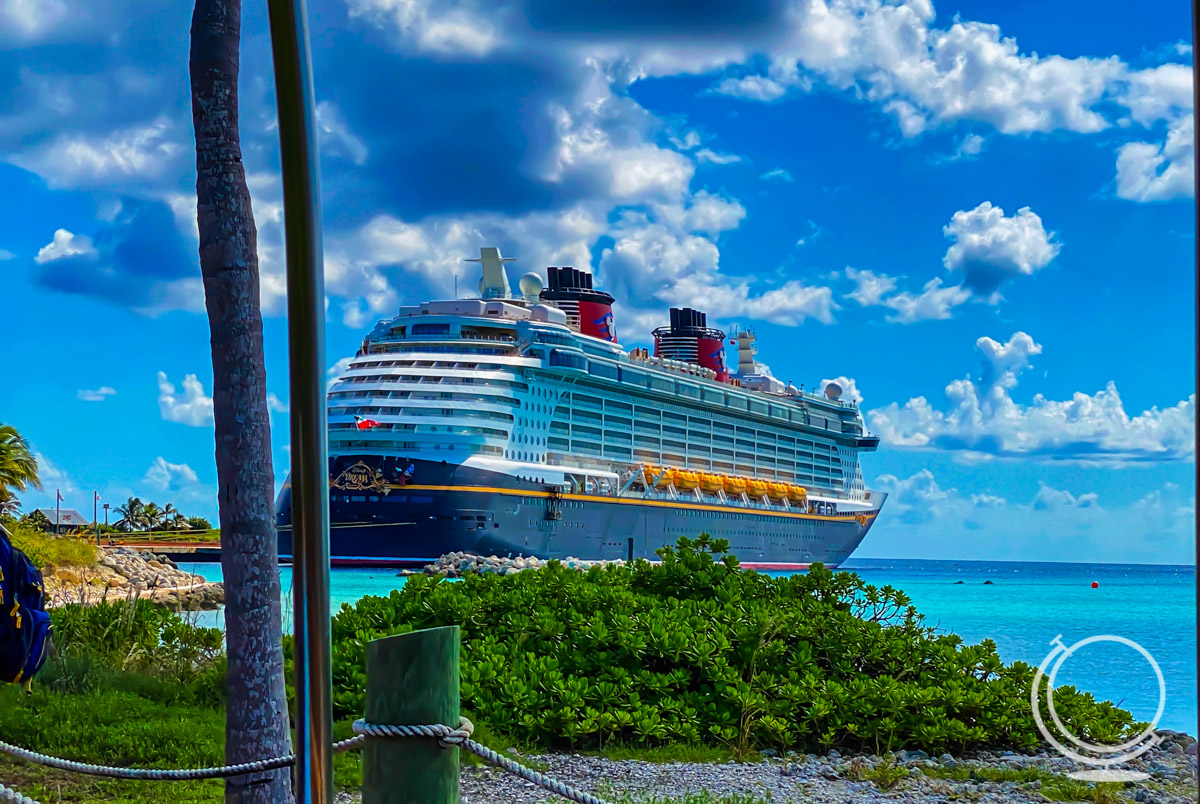 The Disney Dream docked at Castaway Cay